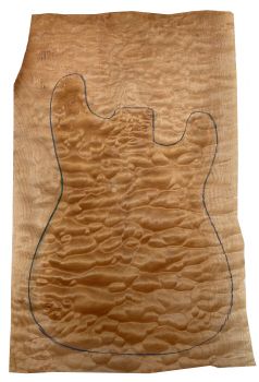 Veneer for Bodies Quilted Maple 1-pc., white Prime Grade, for Bass/Guitar